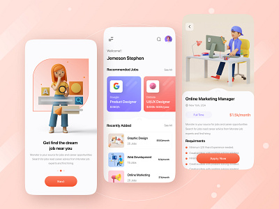 Job Finder App Conceptual Design 2021 2021 trend app app design branding business clean ui colors design freelance ios ios app job finder job search minimalism product product design typography ui ux