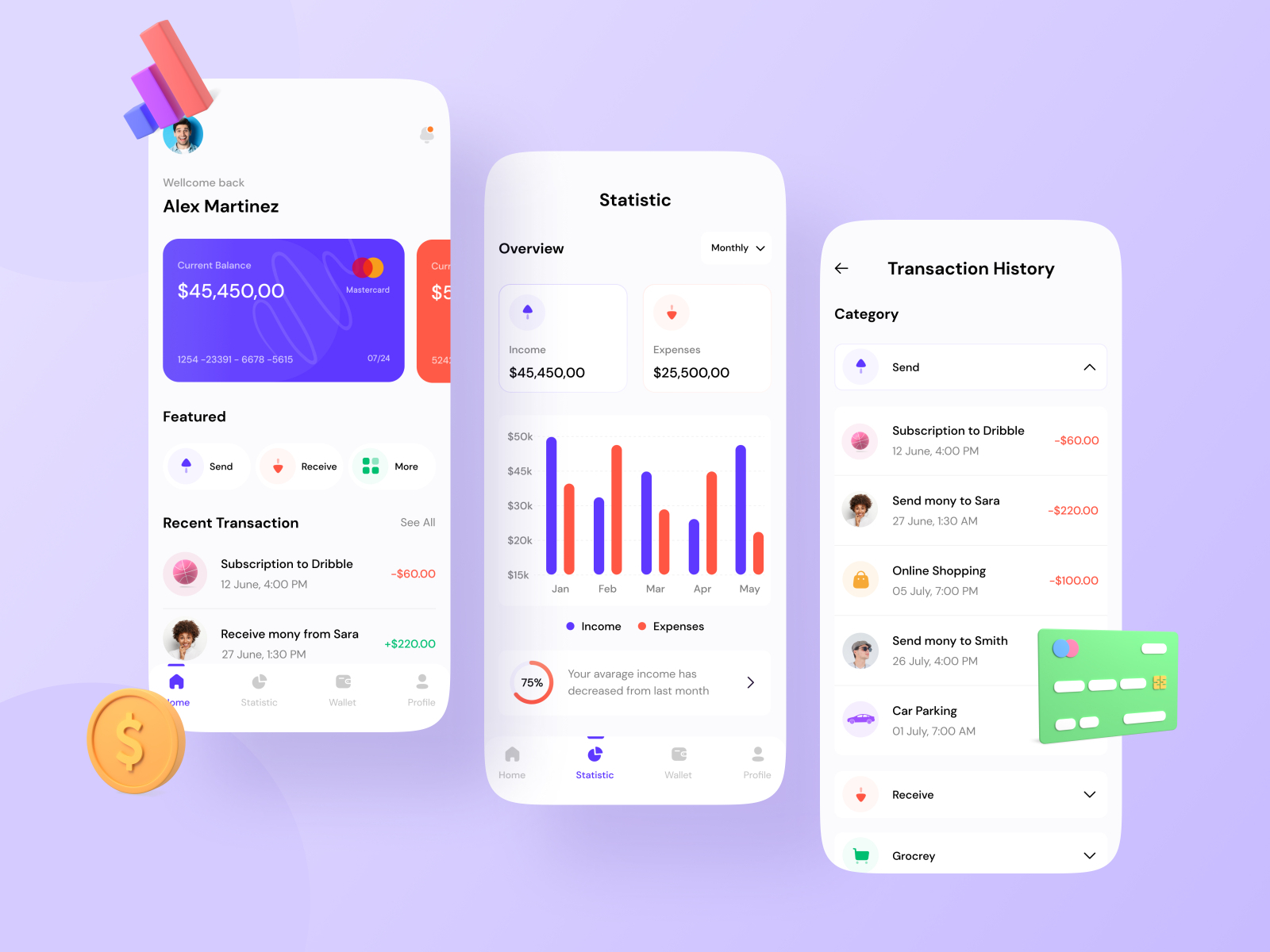 Finance App Conceptual Design by Unbox Digital on Dribbble