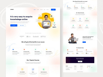 Unbox || E-School Landing Page business design e learning e school education education website elearning landing page product product design ui uiux ux