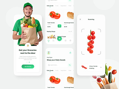 Grocery App app business design grocery app grocery delivery ios ios app minimalism mobile app mobile design popular product product design shop ui unbox ux