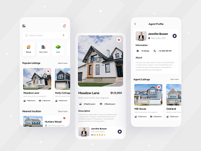 Real Estate App UI || Conceptual Design agent app branding business design finance home finding home rent ios ios app ios ui minimalism popular shot product product design real estate real estate agent realestate app ui ui