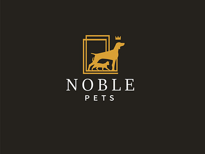 noble pets logo cat crown dog illustrator king pet pet care royal royale