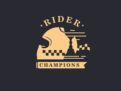 Rider champion bikers champion champions design helmet illustration logo logo brand logo design race racer racing trophy vector