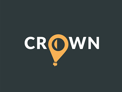The Hot Crown branding company logo design destination gps hot air ballon illustration illustrator logo brand logo design simple design simple logo travel vector