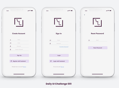 Daily Ui Challenge 001 daily 100 challenge dailyui dailyuichallenge sign in signup ui uidesign