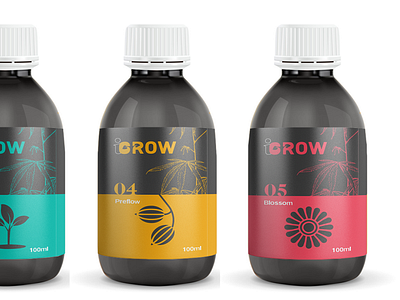 iGROW - Cannabis Growing Liquids - Bottle Packaging