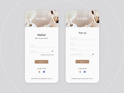 Shoping app concept design login minimal minimalism mobileapp shopping app signin signup ui ux web