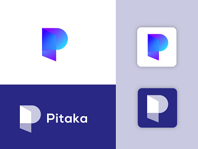 pitaka logo design (sales) apps brand identity branding business company concept creative logo 2020 mobile money app online p letter logo p logo mark photoshop popular smart logo technology user