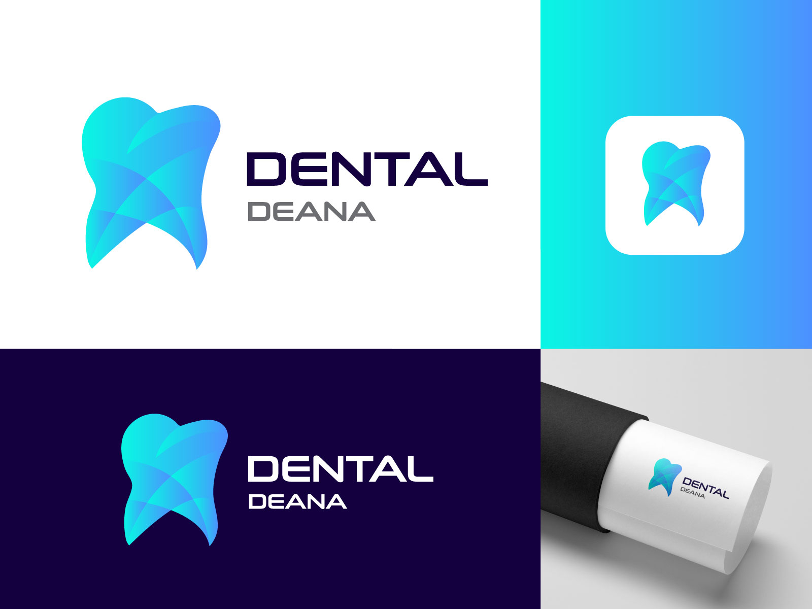 dental logo l dental modern logo l dental mark l dental monogram by ...