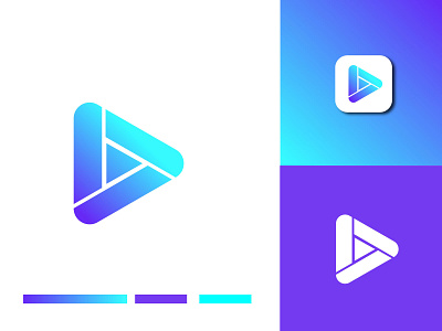 play icon design l app icon design app icon apps brand identity branding business company channel gradient color gradient logo interactive ios app mobile app play player playlist youtube