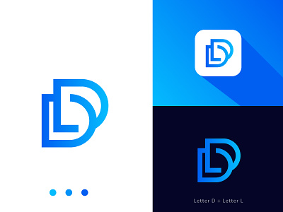 d letter mark + L letter mark +  DL logo mark
