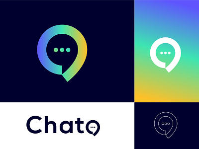 chat app icon logo app app design chat chat app chat application chat box chatbot clean color concept creative gradient gradient logo i con isometry mobile recent logo tech logo technical