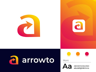 arrow logo with letter a mark logo design