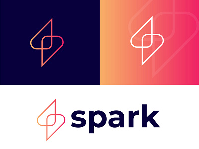 spark tech logo mark l bolt l power l energy