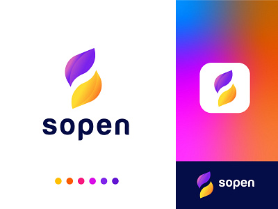 modern gradient logo mark l letterdesign