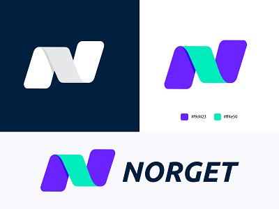 modern n letter logo mark