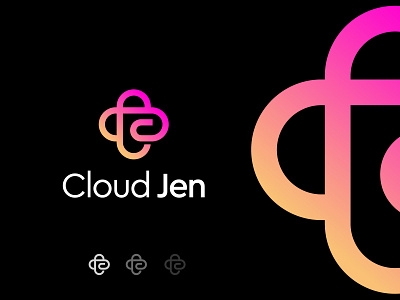 cloud cloud data cloud freelancer gradient logo internet line art logo logo designer logomark modern logo monogram simple skeyer sky symbol tech technology