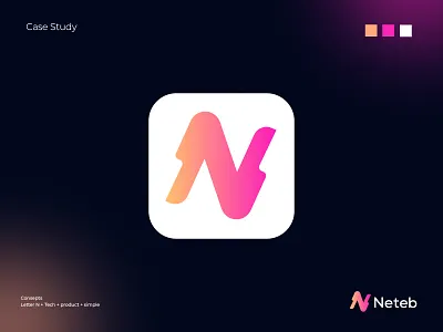 N abstract brand identity branding business company creative ecommerce gradient logo graphic design letter letter marl logo desiggn logo designer modern logo recent logo smart logo strong mark tecgnology tech