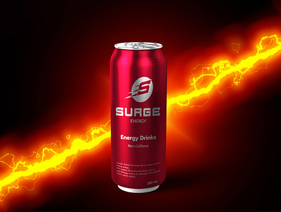 #1 Surge - Energy Drink Logo design (project) beverage logo beverage packaging energy drink logo logodesign packaging packaging design