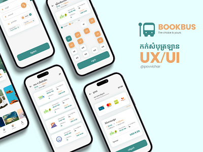 BOOKBUS - កក់សំបុត្រឡាន booking booking app bus hotel mobile app travel trip ui uxui
