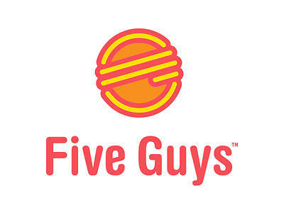 Five Guys Logo Redesign Concept brand branding fast five food franchise guys icon identity logo logotype redesign restaurant