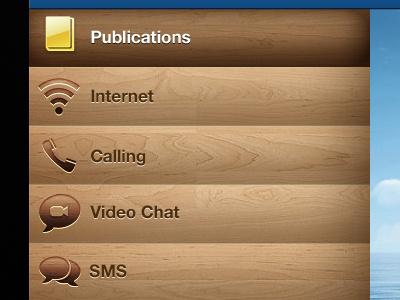 iPad Navigation icons ios ipad ui woodgrain