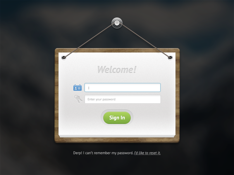 Login Form PSD login form psd freebie resource download hanging skeuomorphism