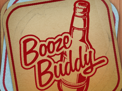 Booze Buddy app booze bottle brand buddy identity logo