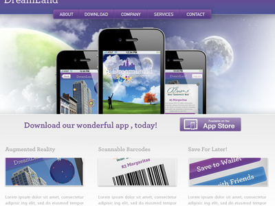 Dreamland Website app application augmented dreamland ios iphone reality web website