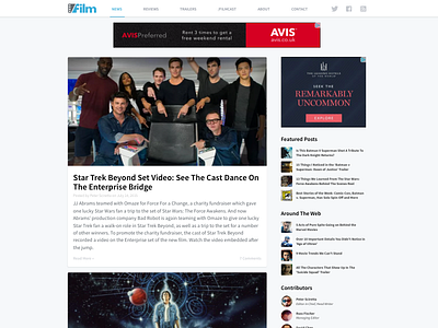 Slashfilm WWW Redesign film redesign slashfilm website www