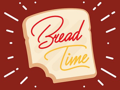Bread Time bread custom logo time type typography
