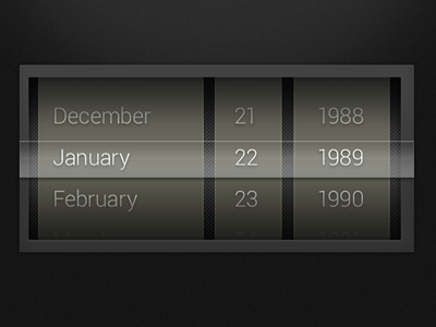 Datepicker app button date iphone mobile picker scroll texture ui ux wine