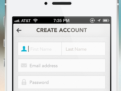 Create Account account app application create design form ios iphone login mobile