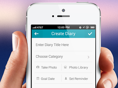 Create Diary app diary goal ios iphone mobile screenshot