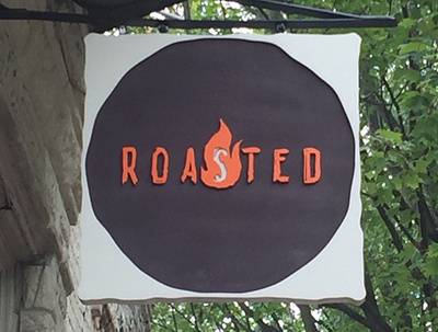 Roasted signage branding design logo typography