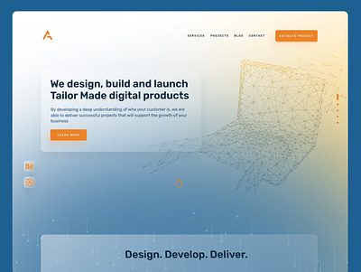 IT Company Website Design concept design glassmorphism gradient graphic design it company software house website