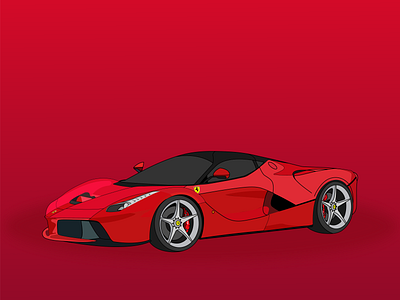 Ferrari La Ferrari car creative creative design design ferrari illustration illustrator la ferrari red super car vector
