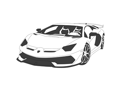 Lamborghini Aventador SVJ aventador car creative creative design design digital art illustration lambo lamborghini svj vector