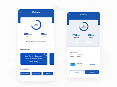 Hathway Internet App amazon pay animation app app design design dribbble first hathway internet numbers offers payment payment method uiux ux