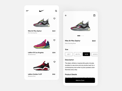 Nike App app app design branding design dribbble nike nike air uiux