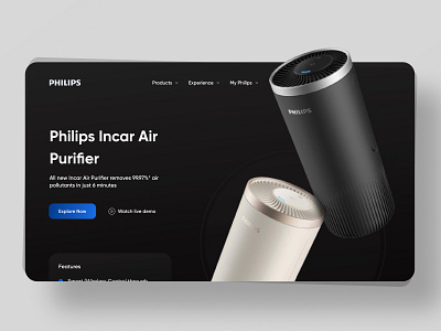 Air Purifier Landing Page air purifier design dribbble electronics landing landing page ui uiux ux