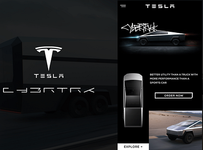 Tesla CyberTruck App UI app cybertruck design dribbble logo mobile responsive tesla ui ux web website