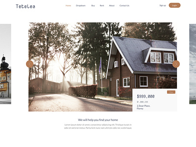 Concept of a real estate agency landing page