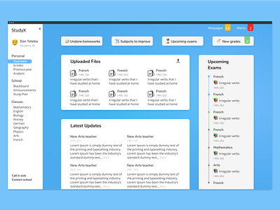StudyX | E-learning dashboard for schools