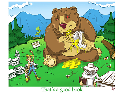 Good book bear illustration