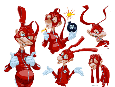 NOID REDUX character character concept character design character sheet concept art creature dominos illustration pizza red yo noid