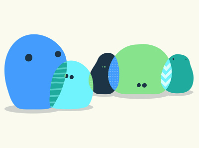 Pattern Peeps blob character character concept character design creature cute design flat illustration overlap pattern