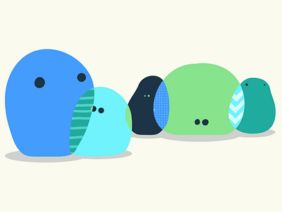 Pattern Peeps blob character character concept character design creature cute design flat illustration overlap pattern