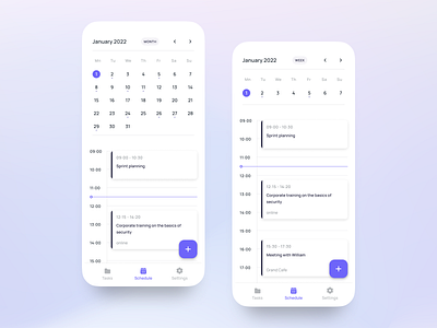 Calendar for the Tasks App app calendar design mobile product schedule task ticket timetable typography ui ux