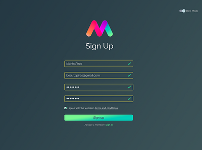 Daily UI #001 - Sign up form dailyui dailyui001 signup ui ux web webdesign